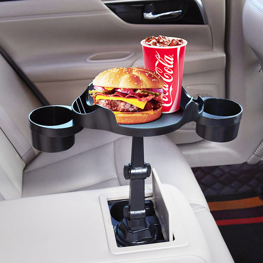 Foldable Car Dining Tray with Cup Holder - Enjoy Meals On-the-Go!"