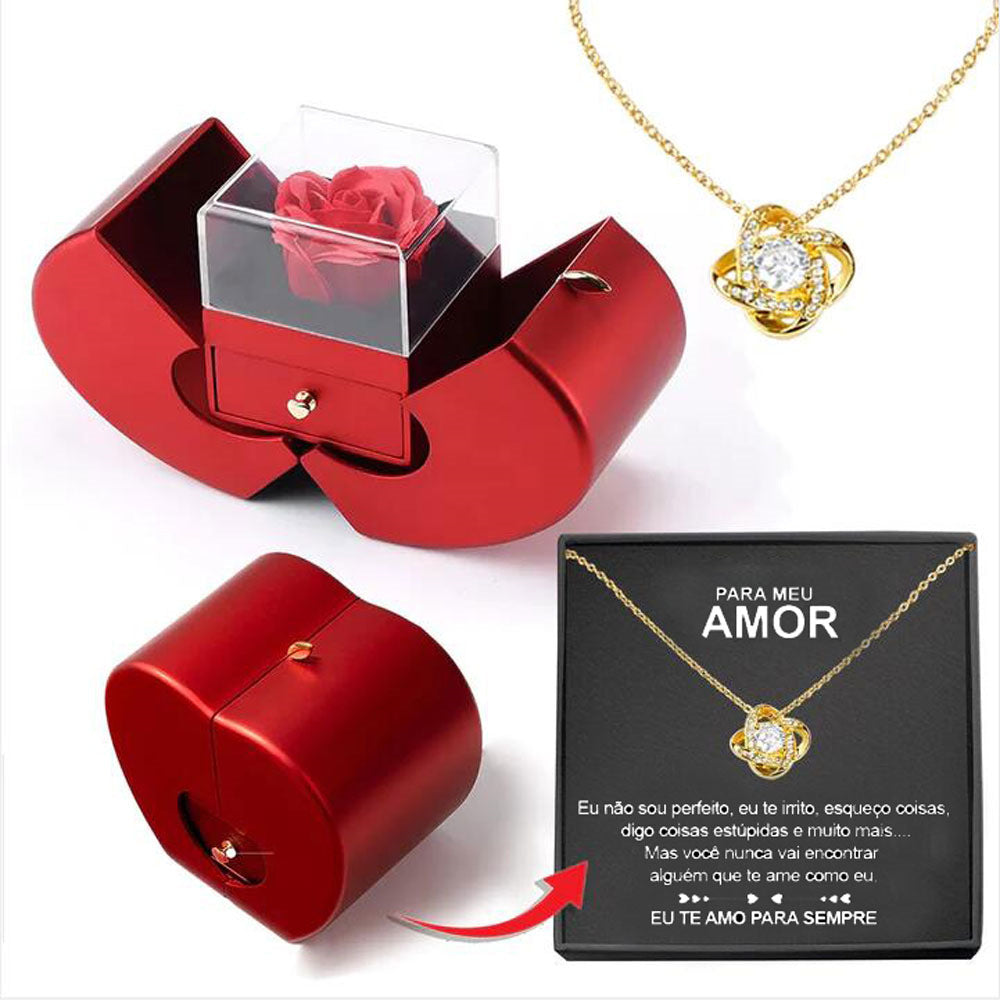 Fashion Jewelry Box Valentine's Day Gifts With Artificial Flower Rose...